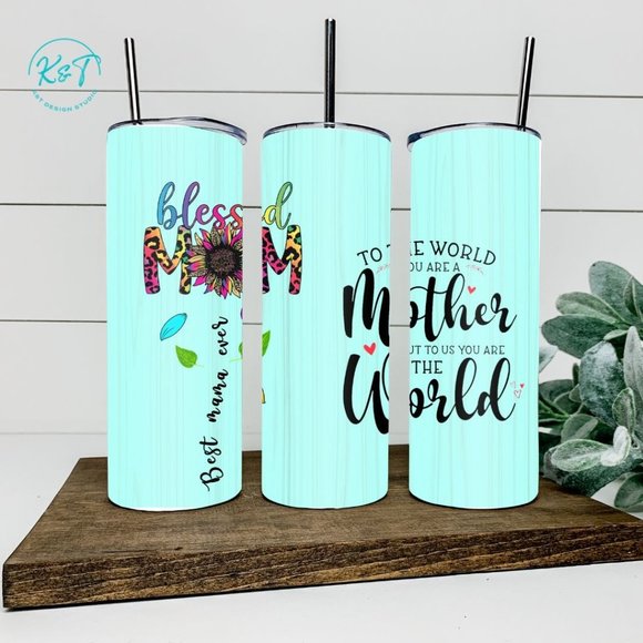 Sunflower Blessed Mom Tumbler - Gift for Mom - Personalized Gift - Amazing Mothe - Picture 1 of 1